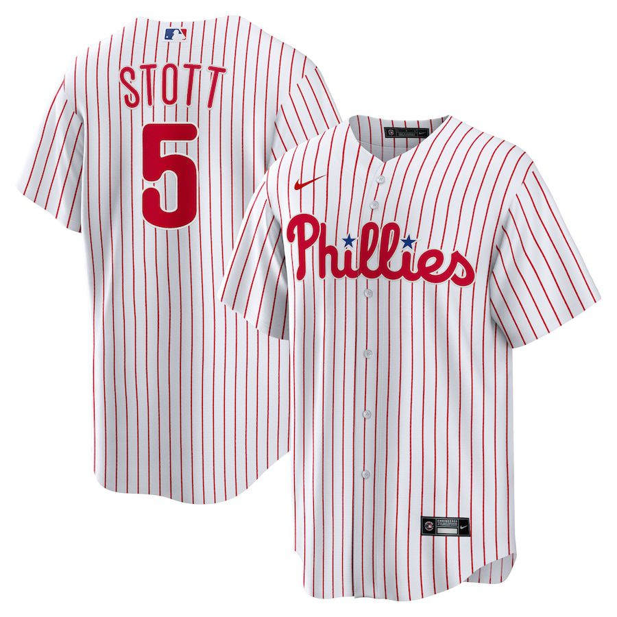 Men Philadelphia Phillies #5 Bryson Stott Nike White Replica Player MLB Jersey->texas rangers->MLB Jersey